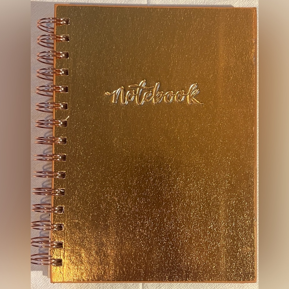 Studio 0h! Spiral Leatheresque Notebook / Metallic Rose Gold Notebook - NWT
